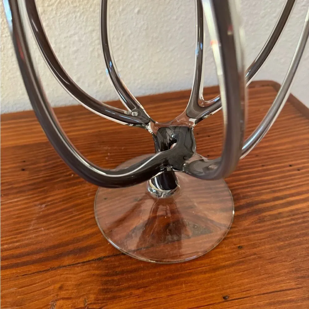 Vintage Josefina Krosno Jellyfish Octopus Modern Art Glass Sculptural Bowl Stand